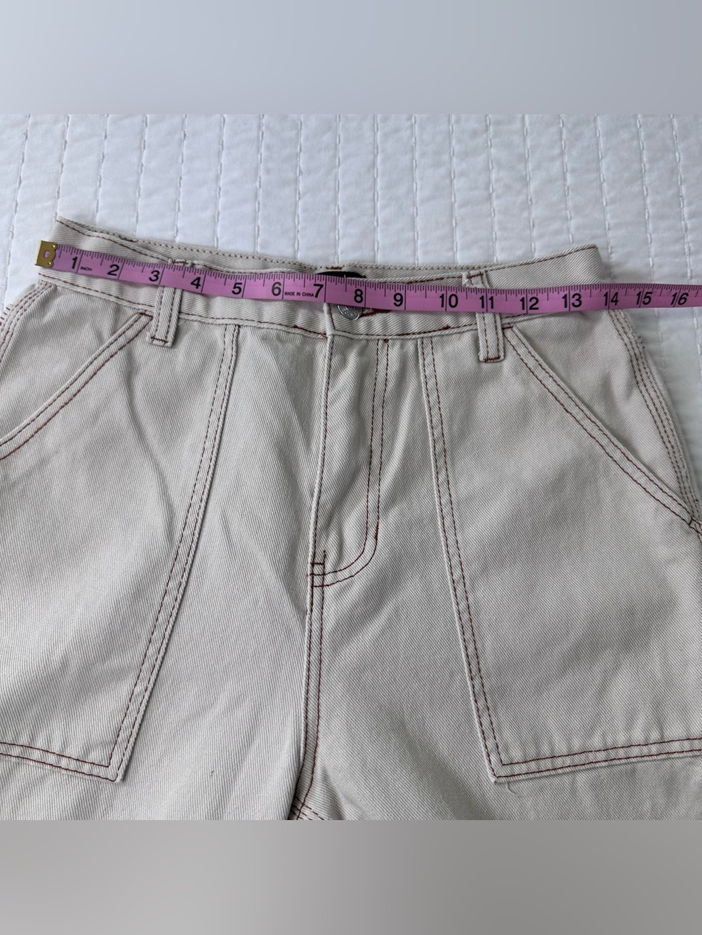 High-Rise Carpenter Jeans in Light Beige/Tan Preppy in Size 5/27 Wide Leg - Picture 7 of 14